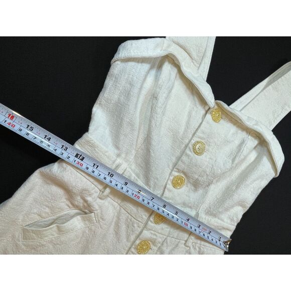 ~ By Anthropologie 0 Jumpsuit Linen Blend Cape Cod Crop Wide Leg Sleeveless - Picture 7 of 16